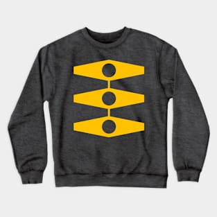 Abstract Eyes in Warm Yellow Crewneck Sweatshirt